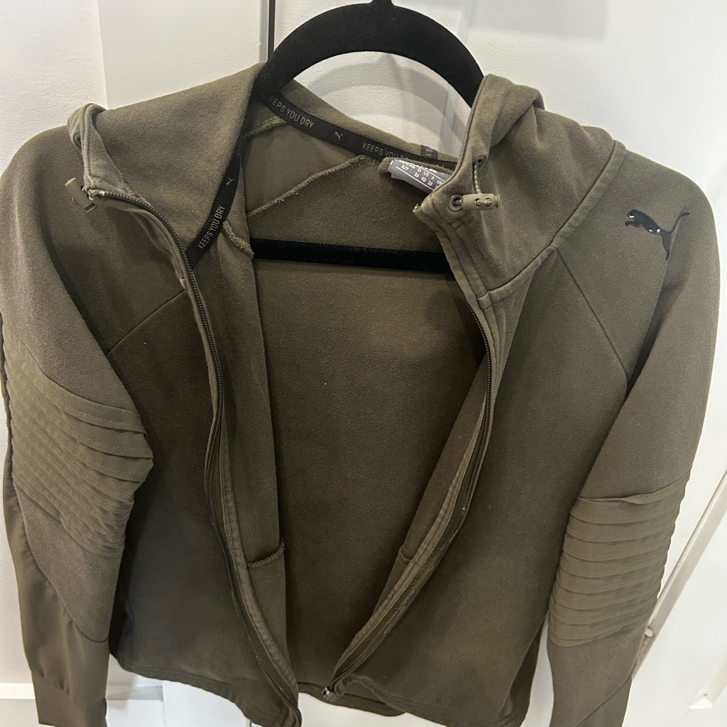 Puma Olive Green Hooded Zip Jacket